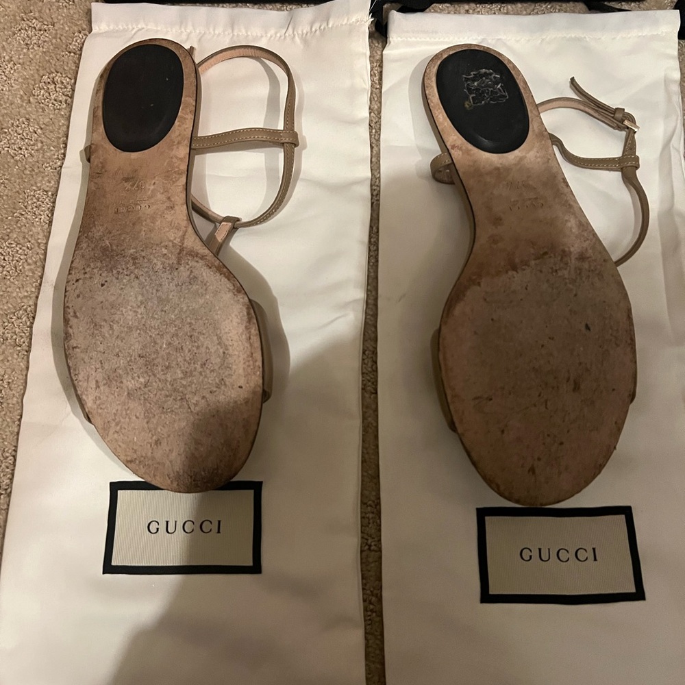 Gucci Tan Sandals with Silver Detailing - Picture 6 of 6